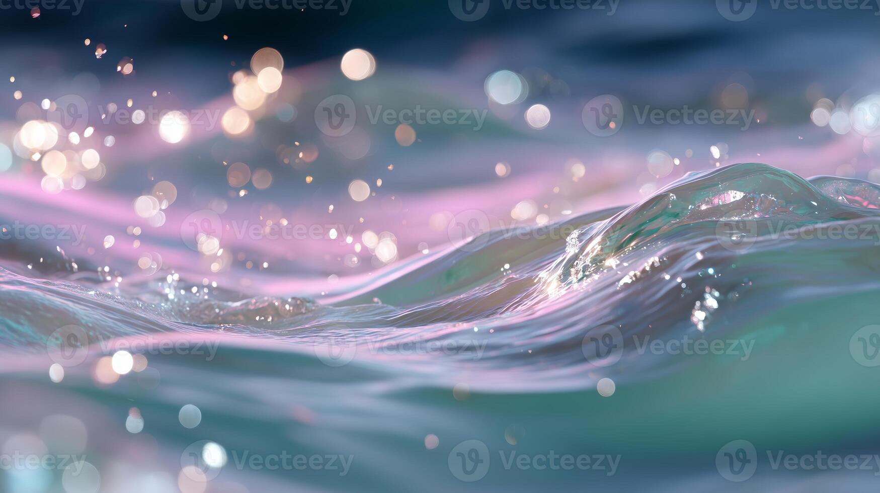 Captivating ripples create mesmerizing patterns on the surface of the water during golden hour photo