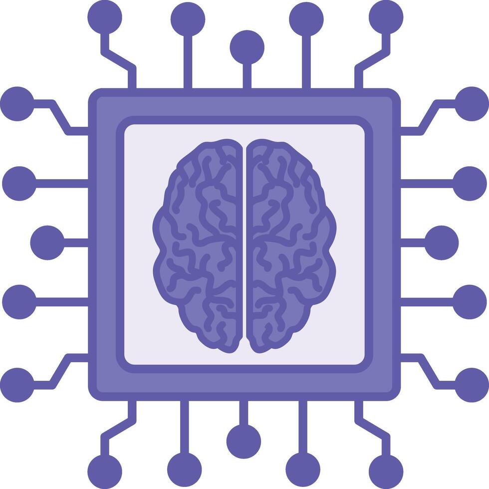 Colored Machine Learning Icons. Illustration. Digital Brain. Part of Artificial Intelligence, where Computers Learn from Big Data without Programming. Information Technology vector