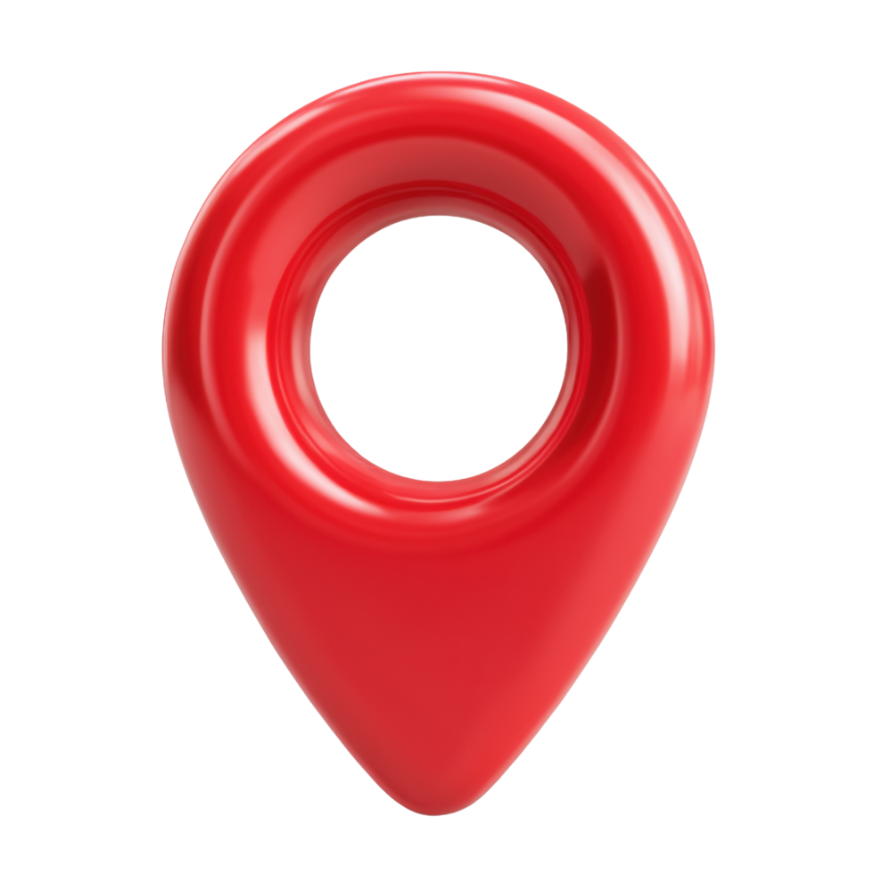 Red location pin icon Isolated on transparent Background, ideal for maps and navigation applications. png