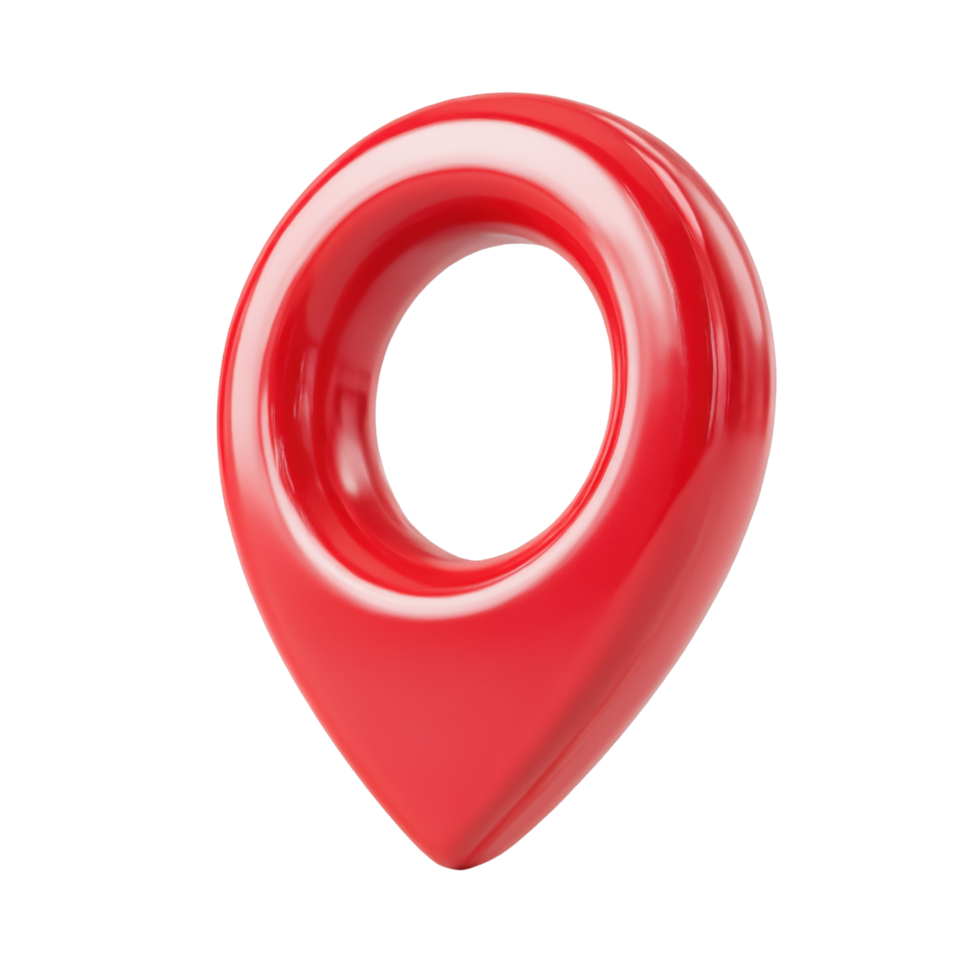 Red map marker icon Isolated on transparent Background, symbolizing location and navigation. png