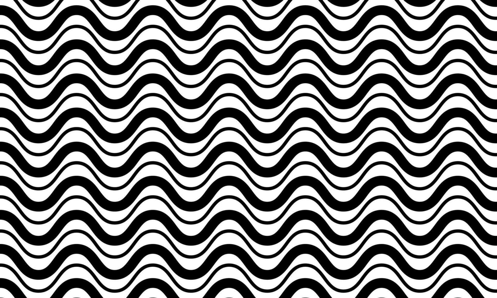 Seamless horizontal wavy line pattern in black and white. features bold, curvy, repeating lines. vector