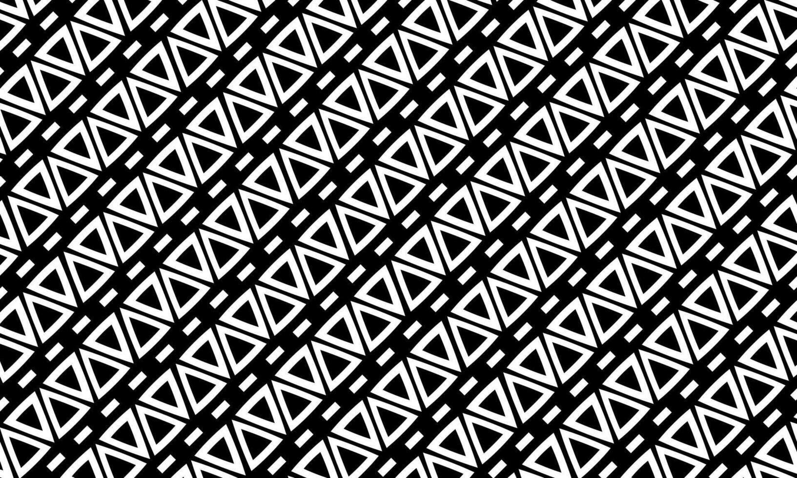 Geometric triangle diagonal pattern with bold black lines. tribal element background. vector