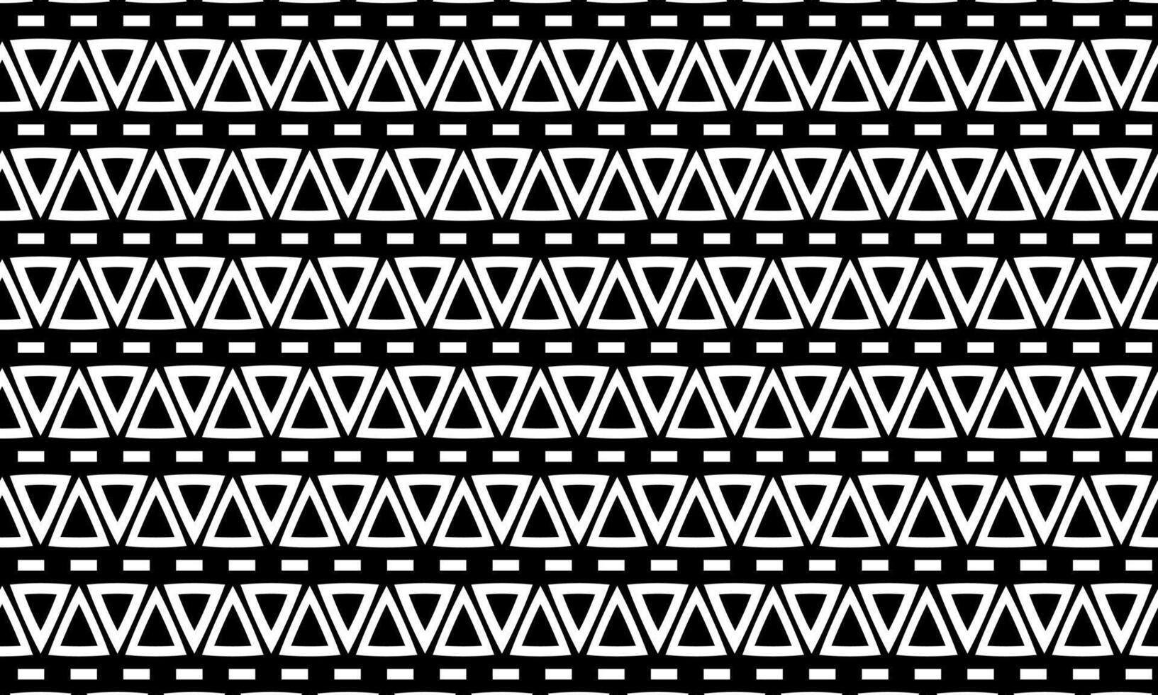 Geometric triangle horizontal pattern with bold black lines. ethnic abstract background. vector