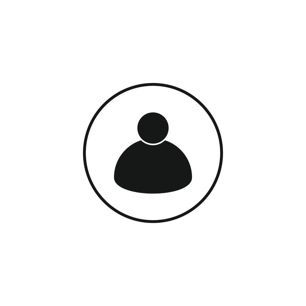 Man silhouette in circle . User profile icon, modern avatar symbol for apps, websites, and user interface design vector