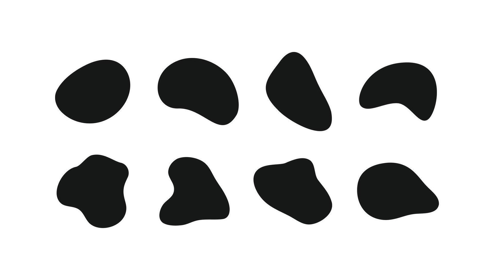 Abstract liquid blob shapes set. Modern, organic design elements perfect for backgrounds, logos, and creative graphic projects. Features fluid, irregular forms vector