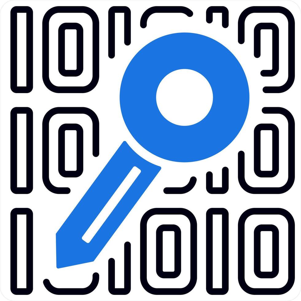 Data and binary in blue color vector
