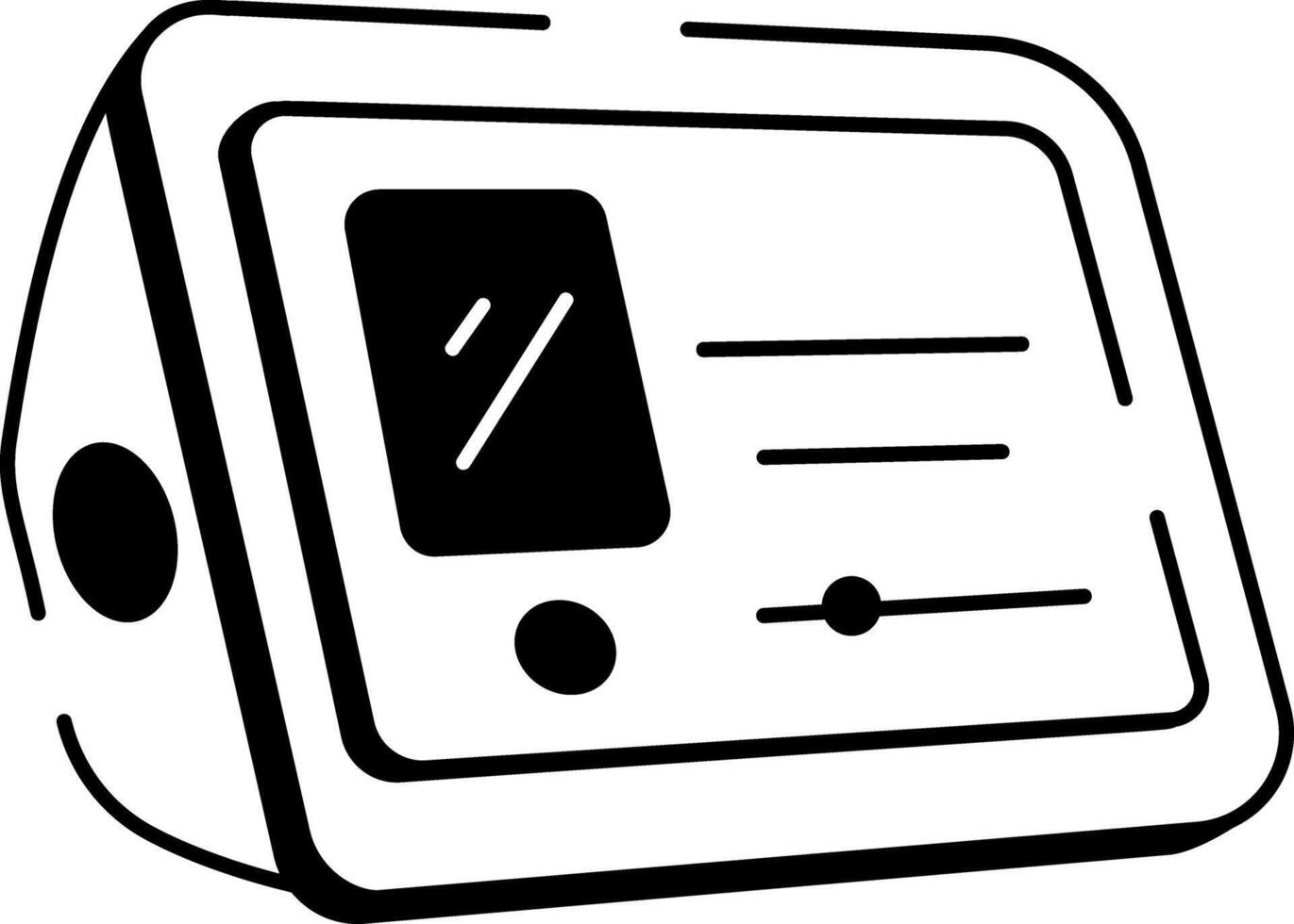 A sketchy style icon showing a smart display vector