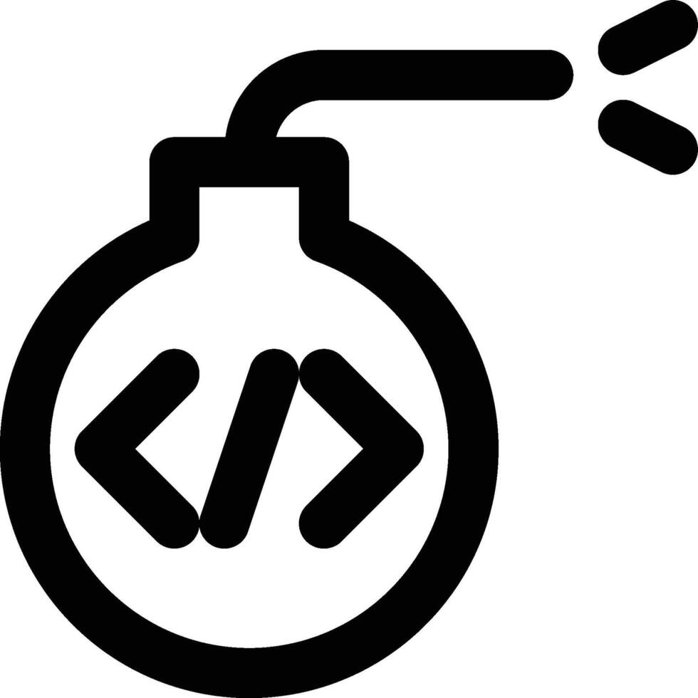 Logic Bomb, Attack, Code Outline Icon vector