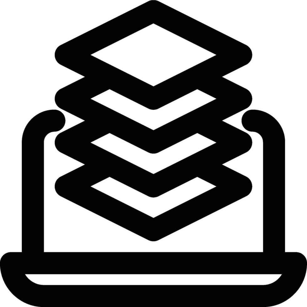 Layers, Application Layer, Interconnection Outline Icon vector