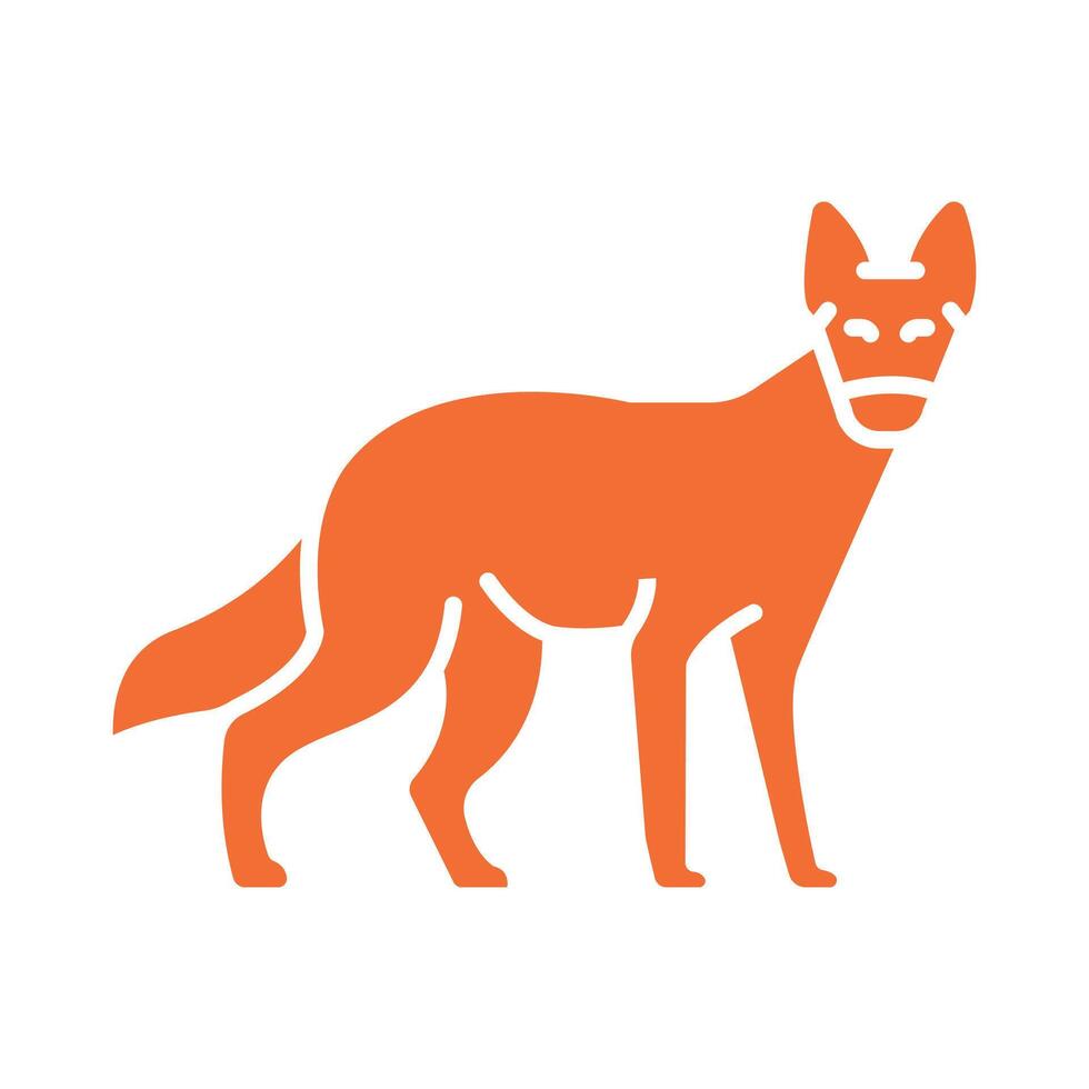 dhole color flat icon for digital and print projects. vector