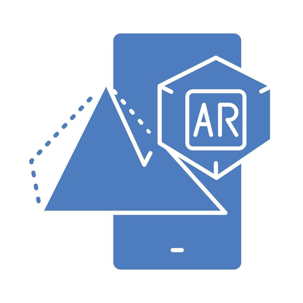 AR color flat icon for digital and print projects. vector