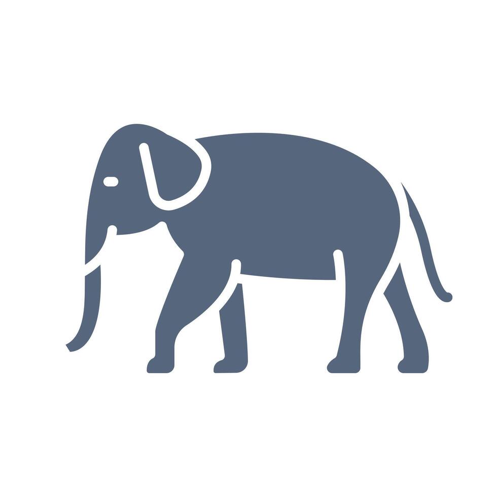 Elephant color flat icon for digital and print projects. vector