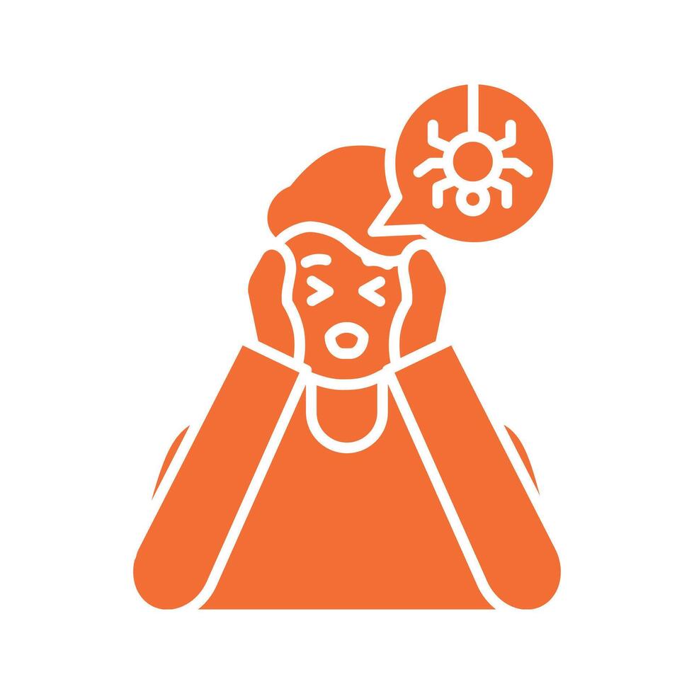 Fear emotion color flat icon for digital and print projects. vector