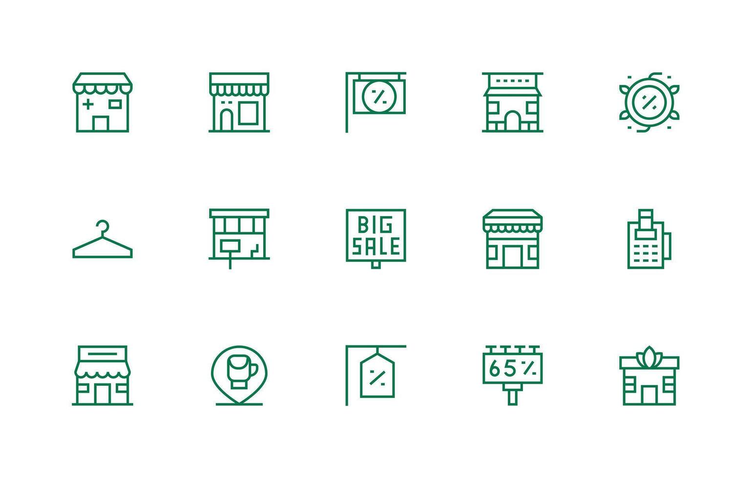 15 Icons for Retail Store in Regular Line Format Customizable Icon Series for Mobile Screens vector