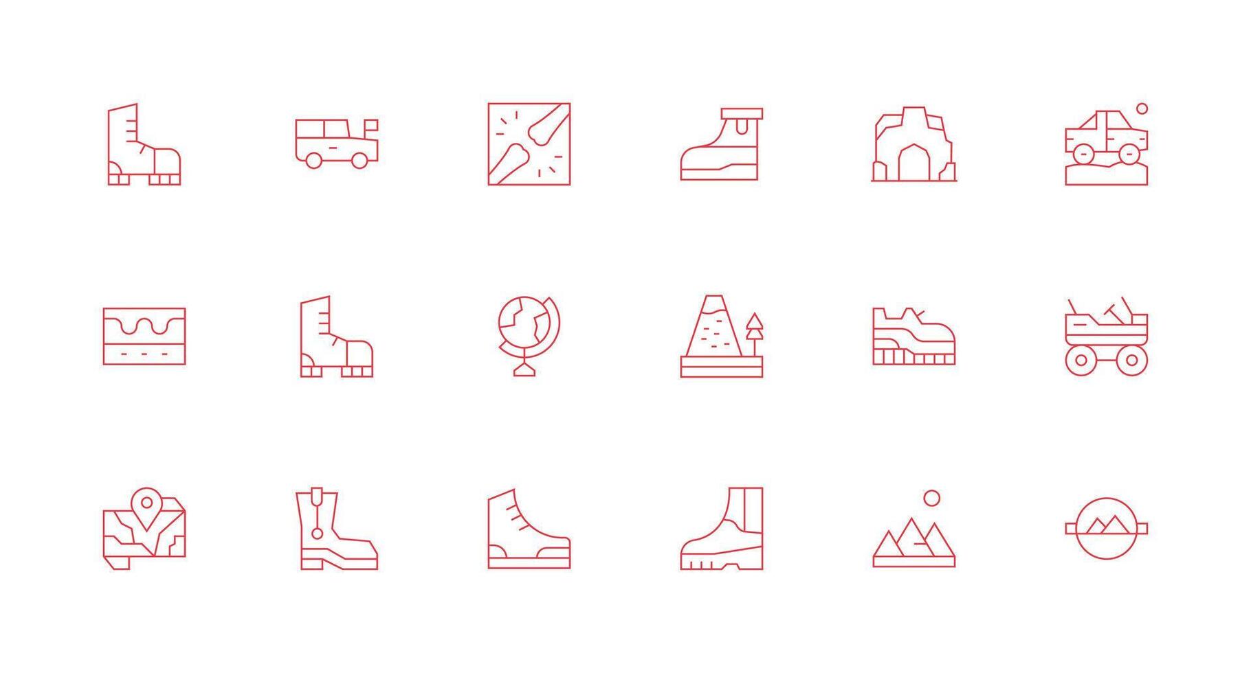 18 Minimal Line Icons for Terrain Graphics Icons Built for Visual Consistency Pack vector