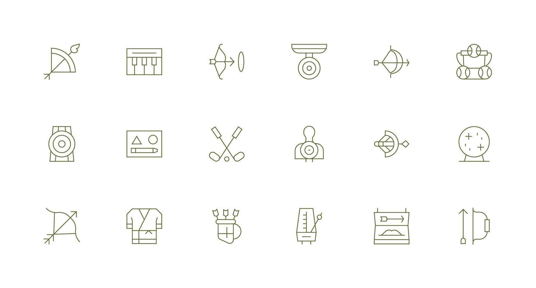 Practice Set with 18 Minimal Line Icons Responsive Icon Set for Flexible Layouts vector