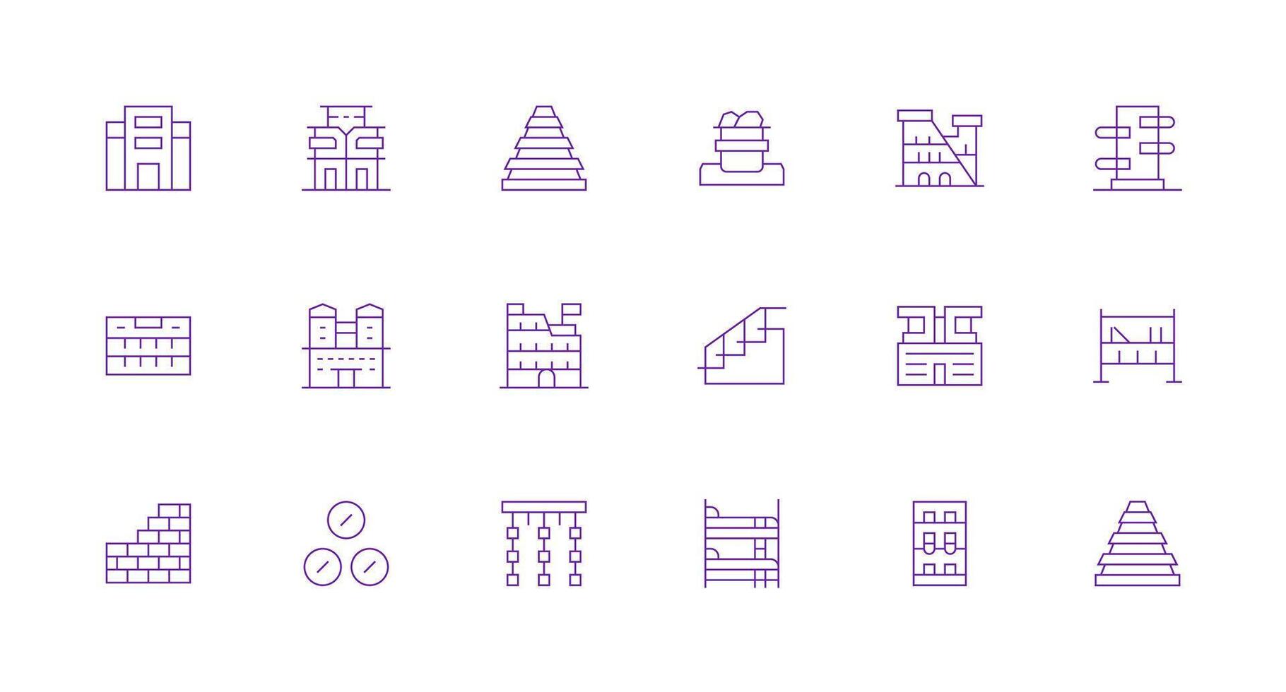 Minimal Line Icons from Multilevel Set with 18 Vectors Versatile Icon Collection for Designers
