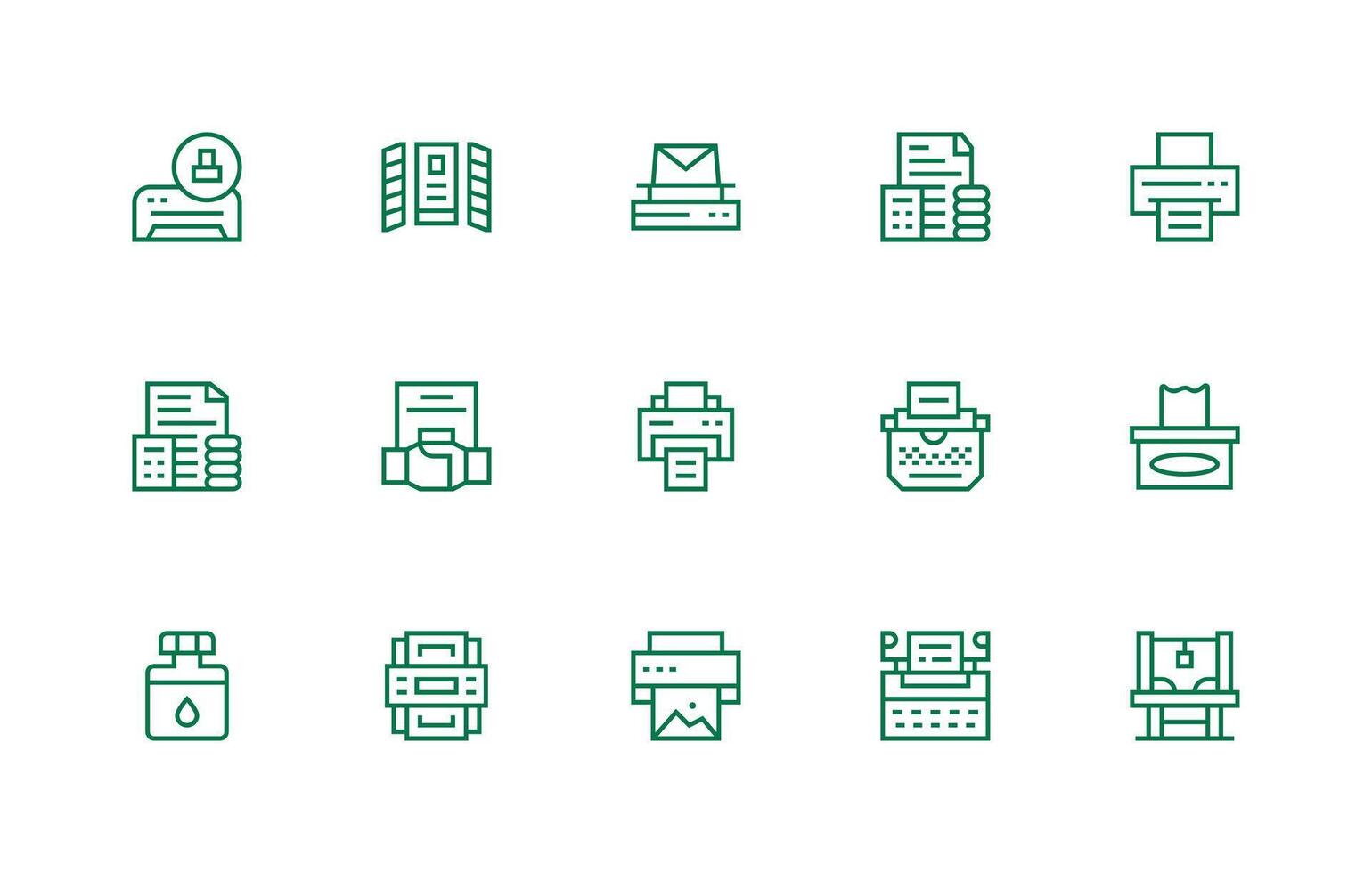 15 Regular Line Icons for Printing Graphics High-Resolution Icons for Any Platform vector