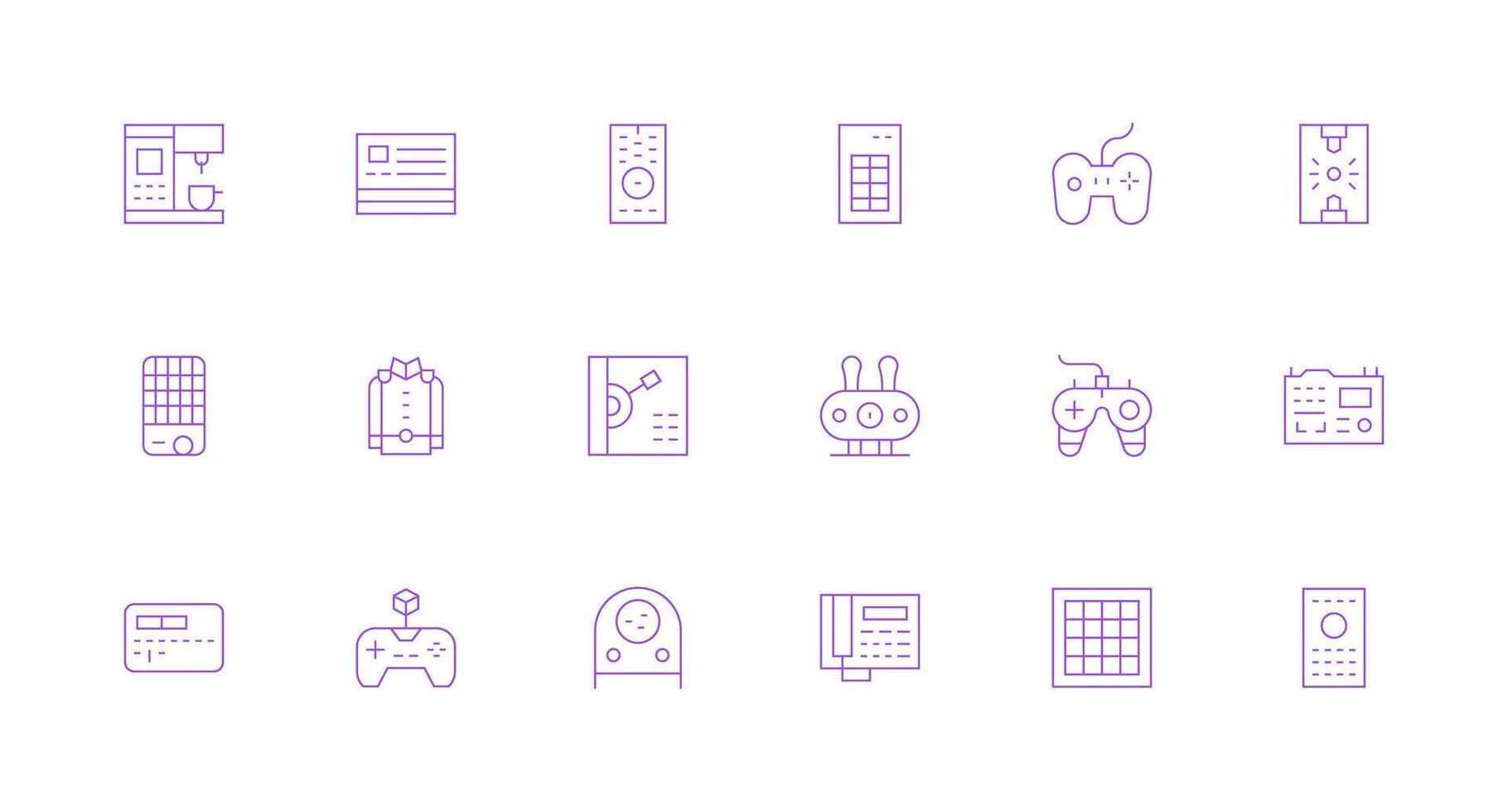 Buttons featuring 18 Icons in Minimal Line Design All Device Compatible Icon Set vector