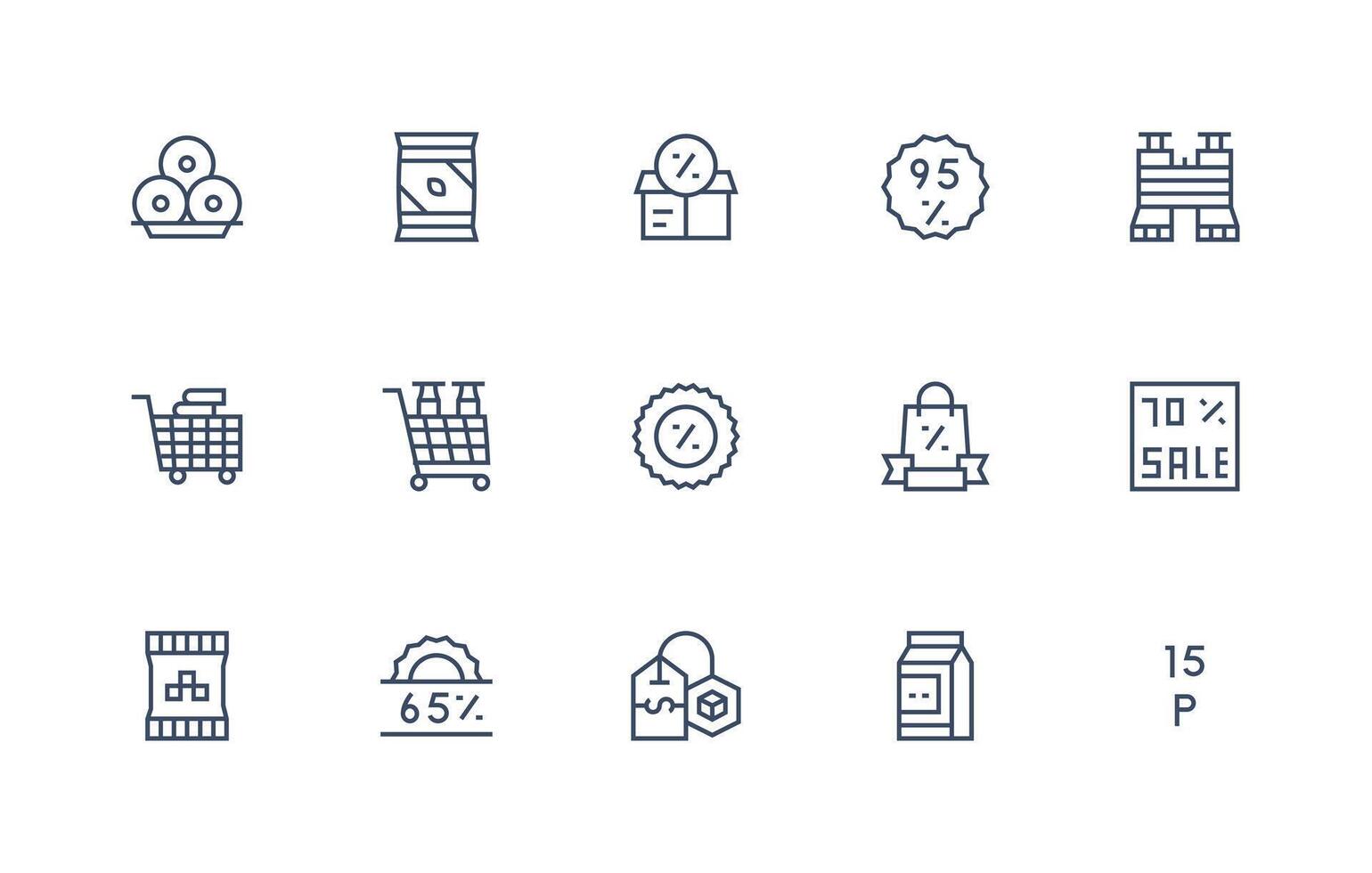Wholesale Design Icons featuring 15 in Regular Line Style Simplified Icon Pack for Visual Tools vector