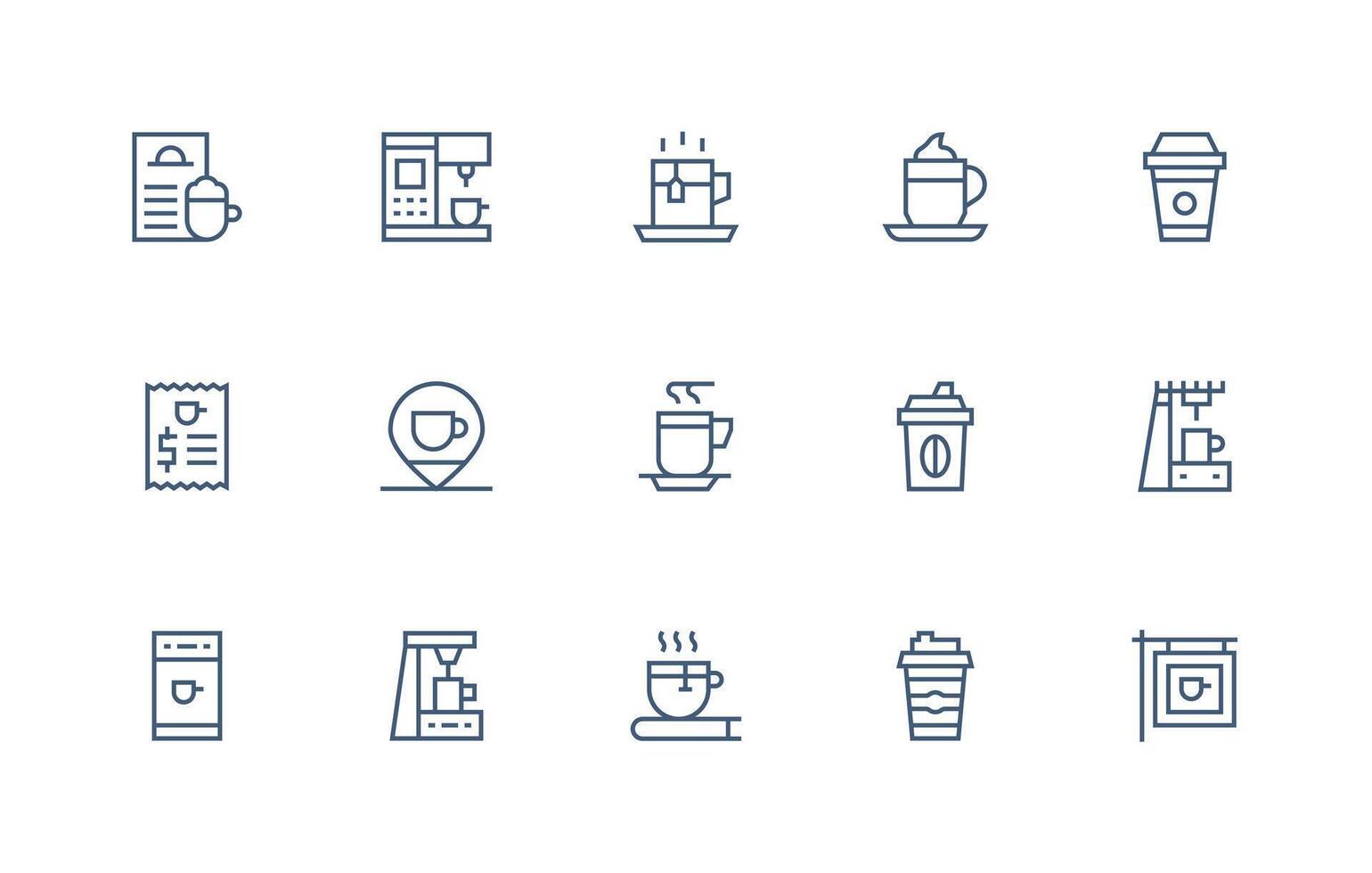 Regular Line Icons from Latte Set with 15 Vectors Light Icon Series