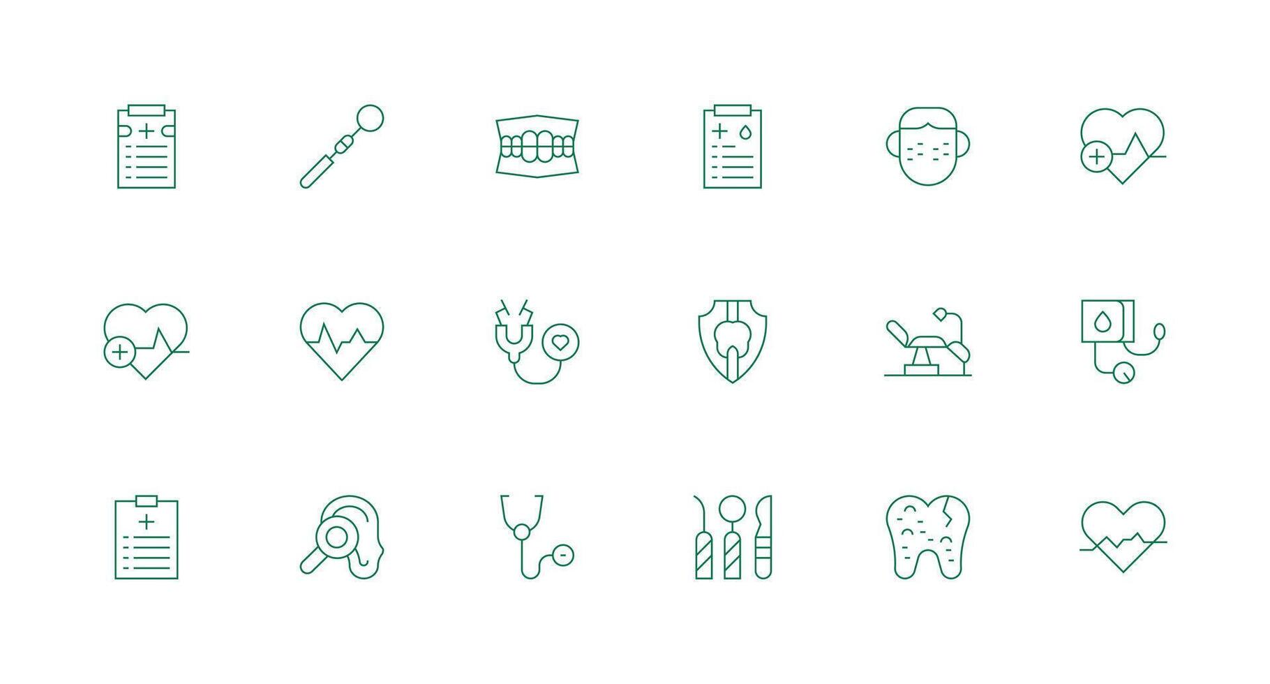 Checkup including 18 Minimal Line Illustrations Icon Set for Web vector