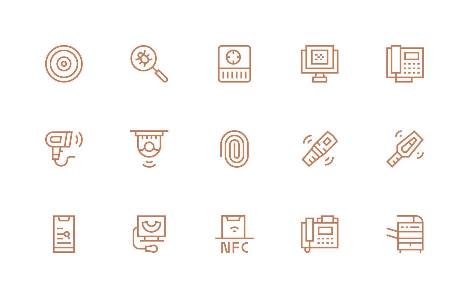 15 Regular Line Icons for Scanning Graphics Modern Icon Set vector