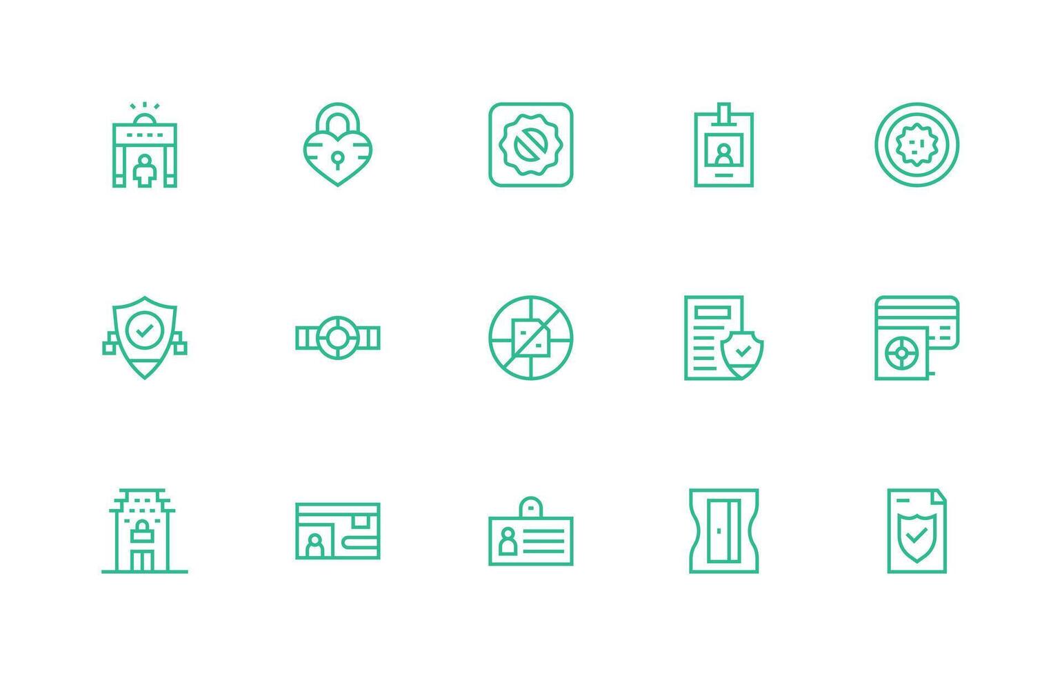 Regular Line Style Access Control Icons with 15 Vectors Design Ready Icon Set for Teams