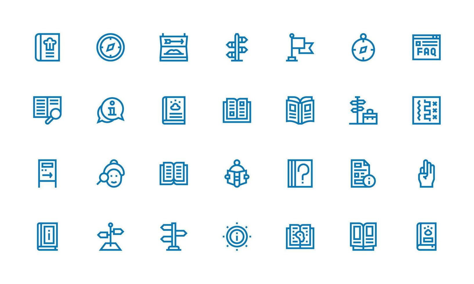 Guide Design Icons featuring 28 in Bold Line Style Neatly Designed Icons for Web Platforms vector