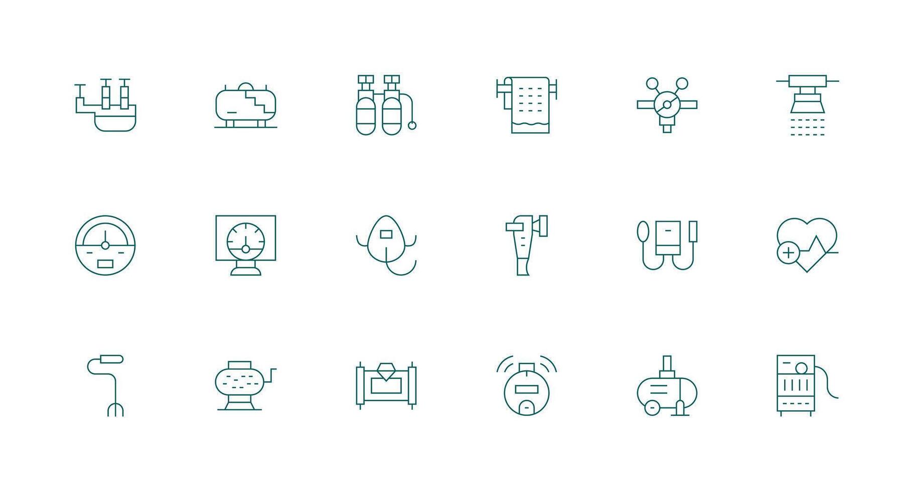 Minimal Line Style Pressure Icons with 18 Vectors Customizable Icon Series for Mobile Screens