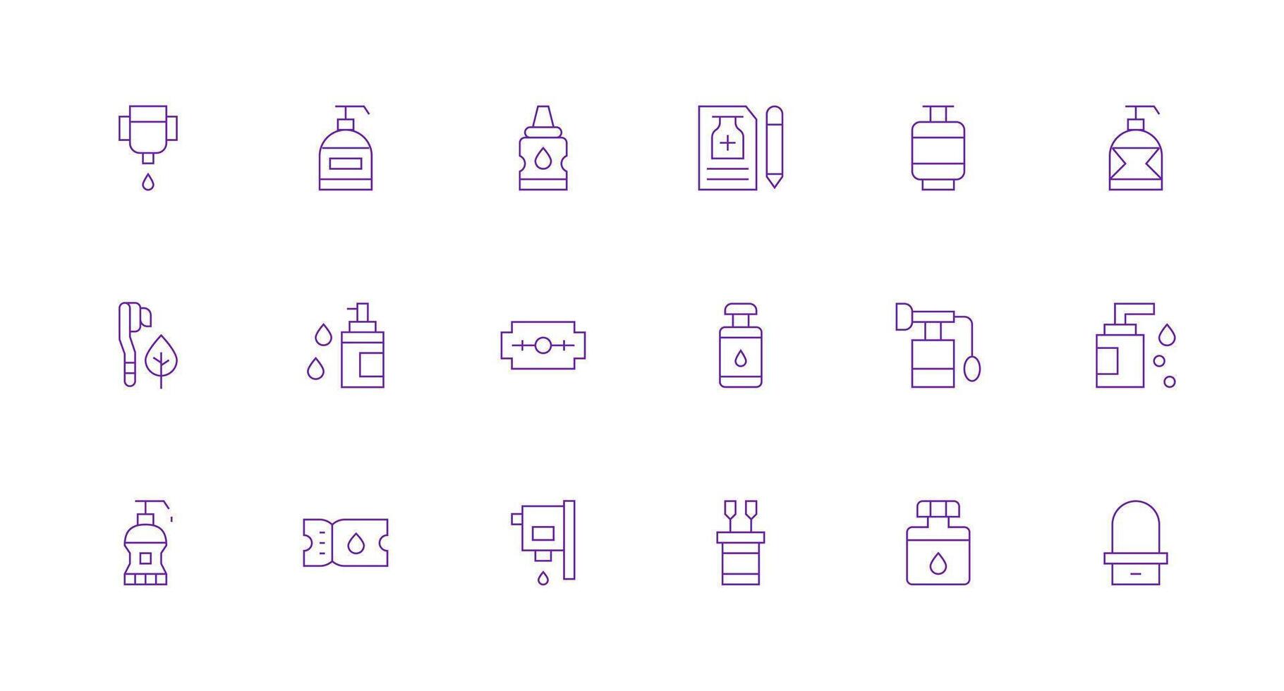 Refill featuring 18 Icons in Minimal Line Design Digital Icon Collection vector