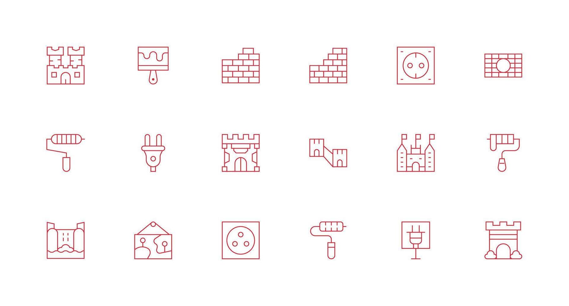 18 Minimal Line Icons for Wall Graphics Scalable Icons for All Themes vector