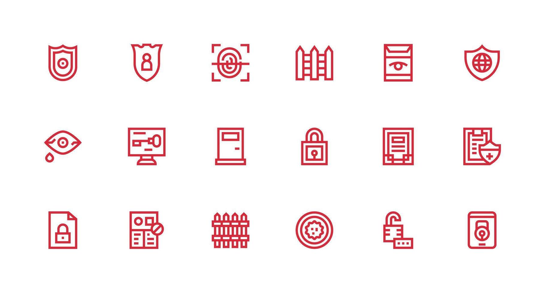 18 Icons for Privacy in Strong Stroke Line Format Basic Icon Series vector