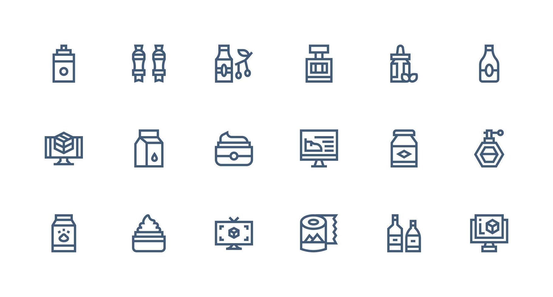 18 Strong Stroke Line Style Icons from Product Design Collection User Interface Icons for Digital Products vector