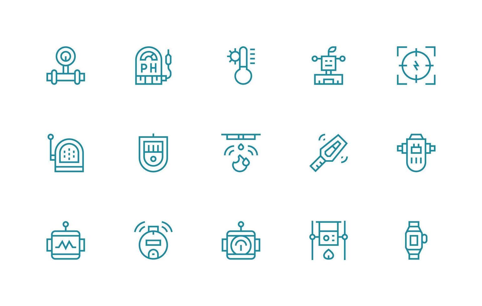 sensor incluso 15 regular línea ilustraciones limpiar conjunto para diseño prototipos vector