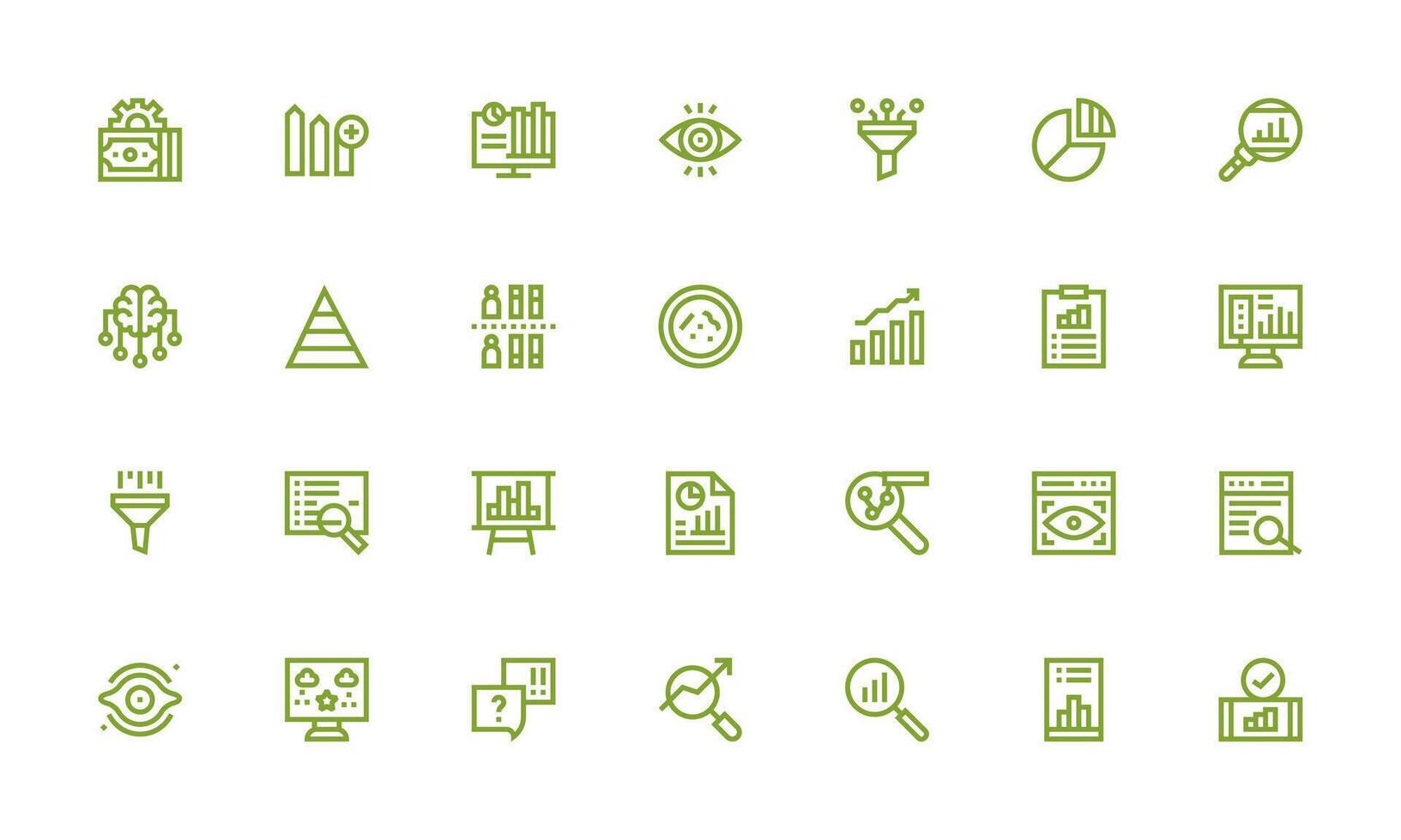 28 Bold Line Style Icons from Data Analysis Collection Core Icon Collection for Daily Tasks vector