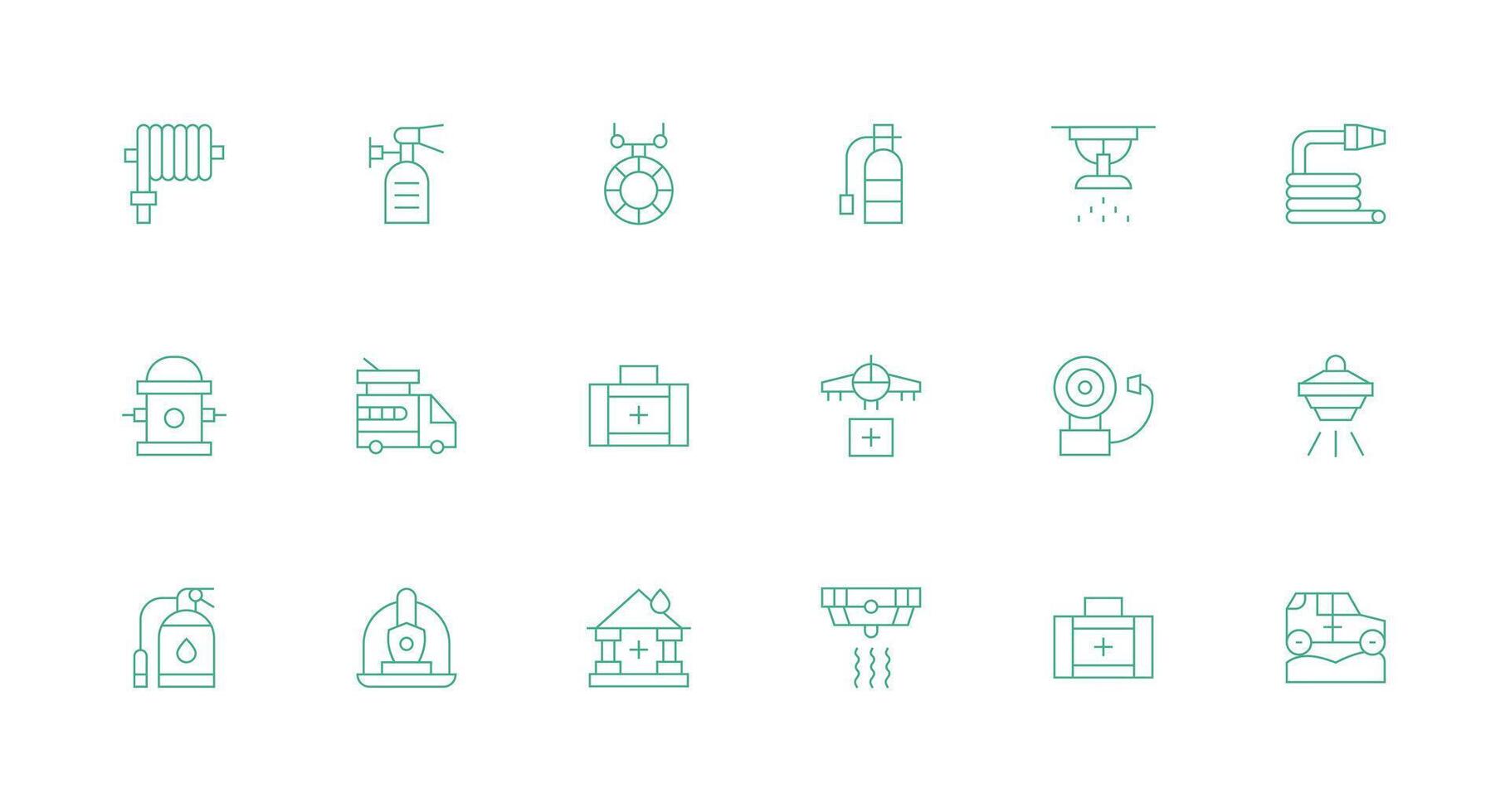 Emergency Response including 18 Minimal Line Illustrations Web Icon Collection vector