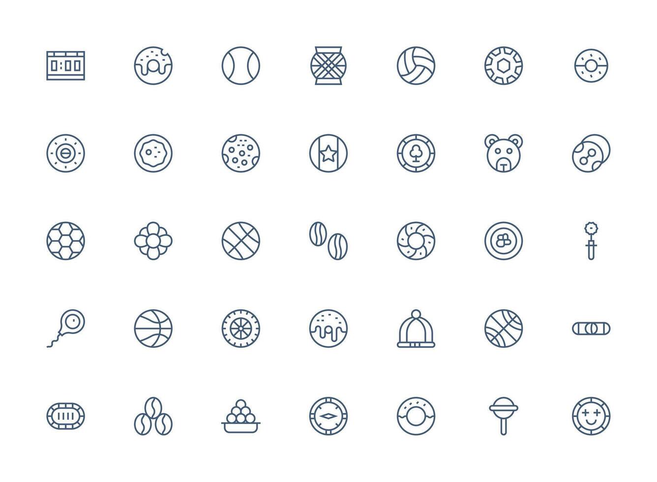 Regular Clean Line Icons from Round Set with 35 Vectors Scalable Icons for Cross-Platform Interfaces