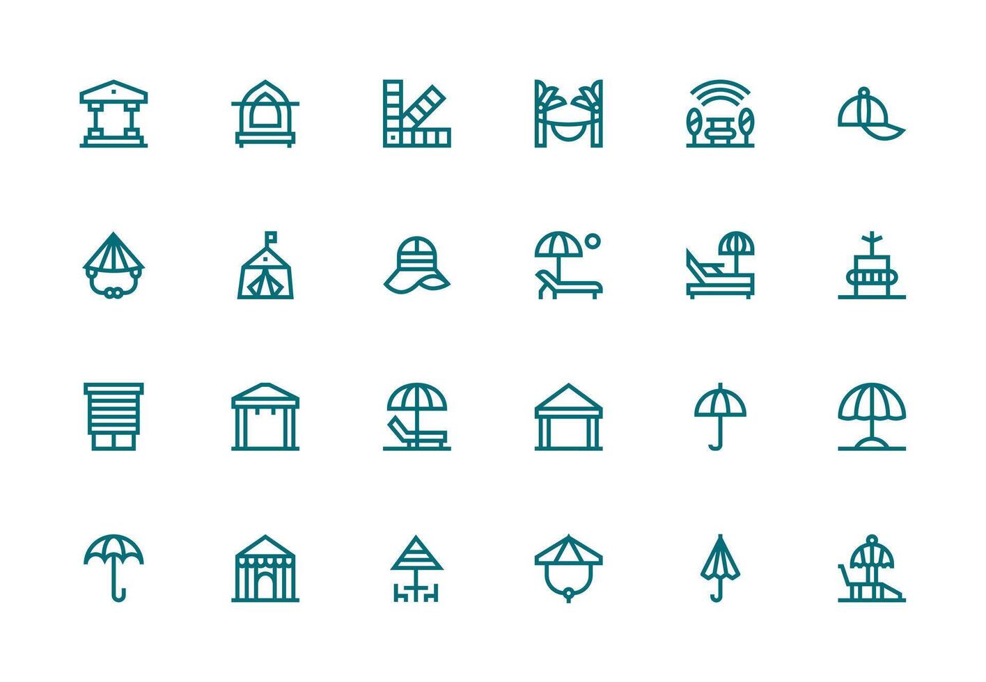 Thick Line Line Style Shade Icons with 24 Vectors Simple Icons for Interface and Wireframes