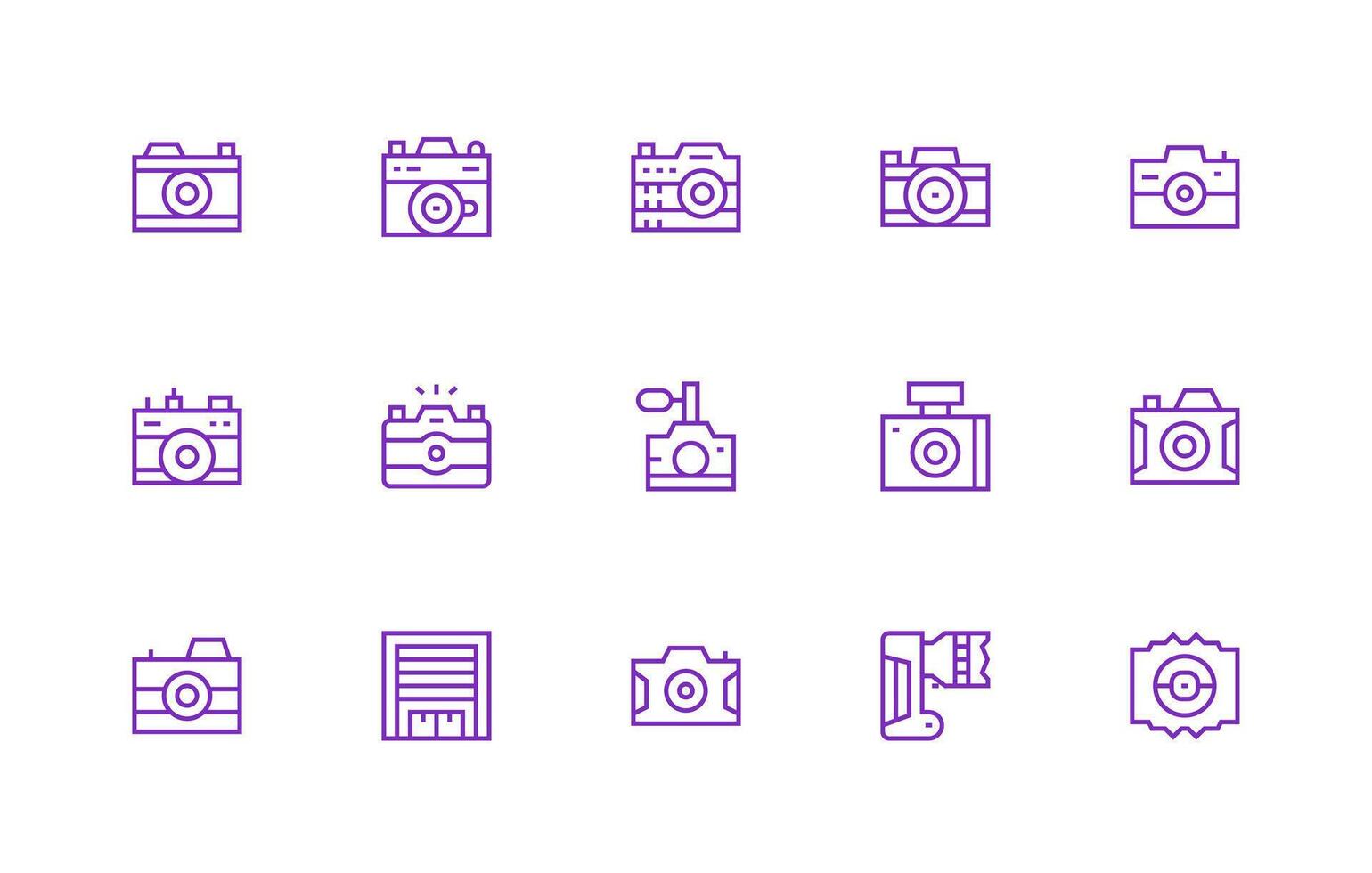 15 Regular Line Vectors for Shutter Theme Professional Icon Pack for Development Work