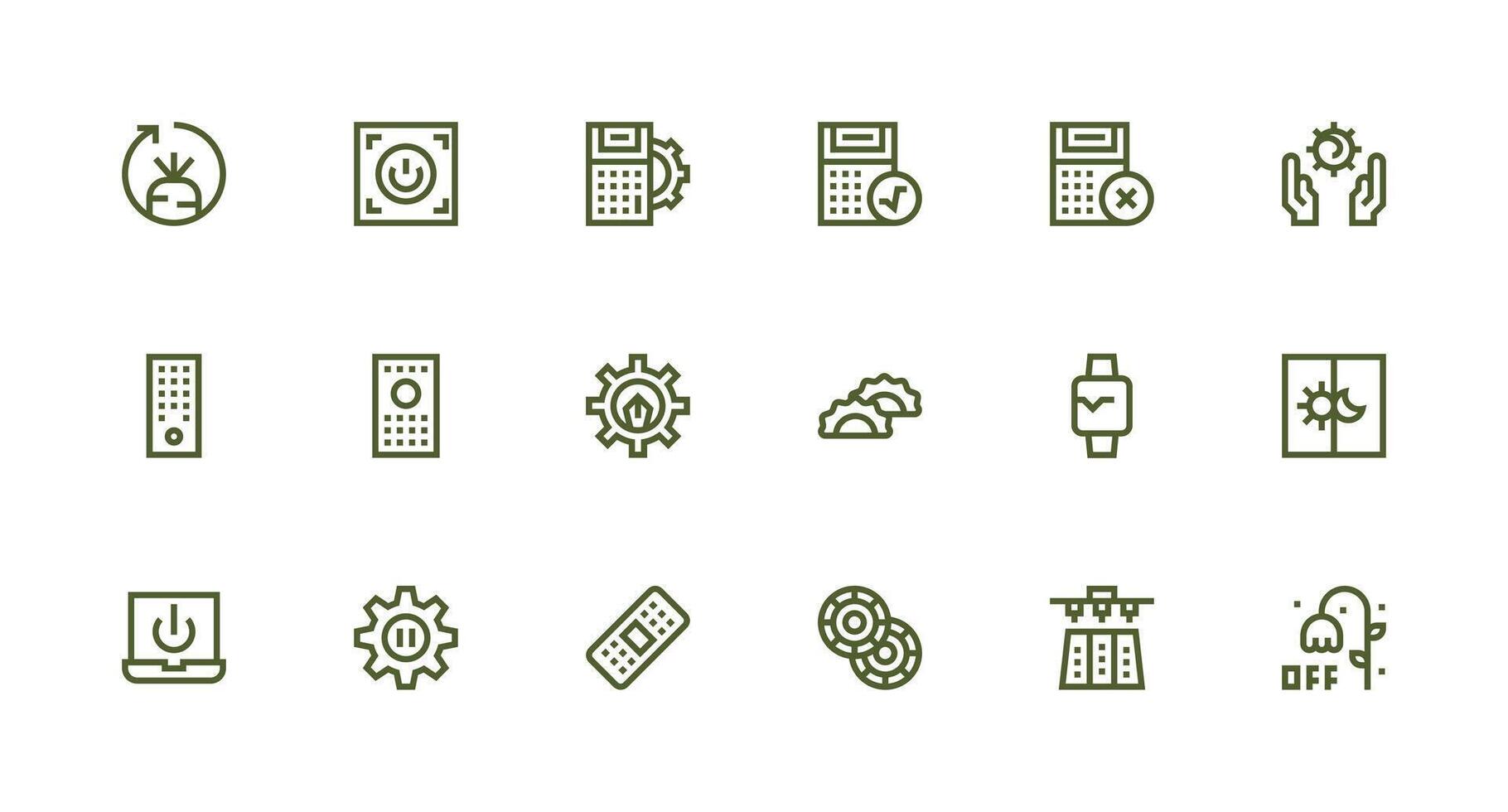 18 Strong Stroke Line Style Icons from Function Collection Scalable Icons for Cross-Platform Interfaces vector