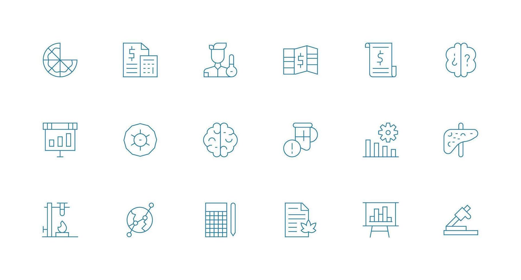 Analysis Visual Pack containing 18 Minimal Line Icons Core Icon Collection for Daily Tasks vector