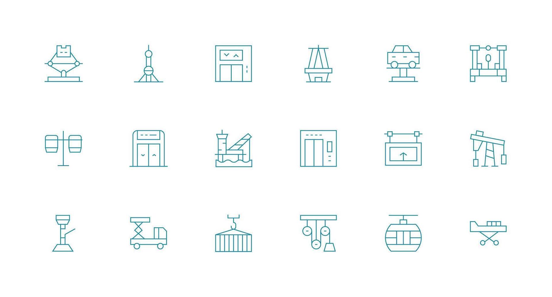 18 Minimal Line Style Icons from Lift Collection Core Icon Collection for Daily Tasks vector