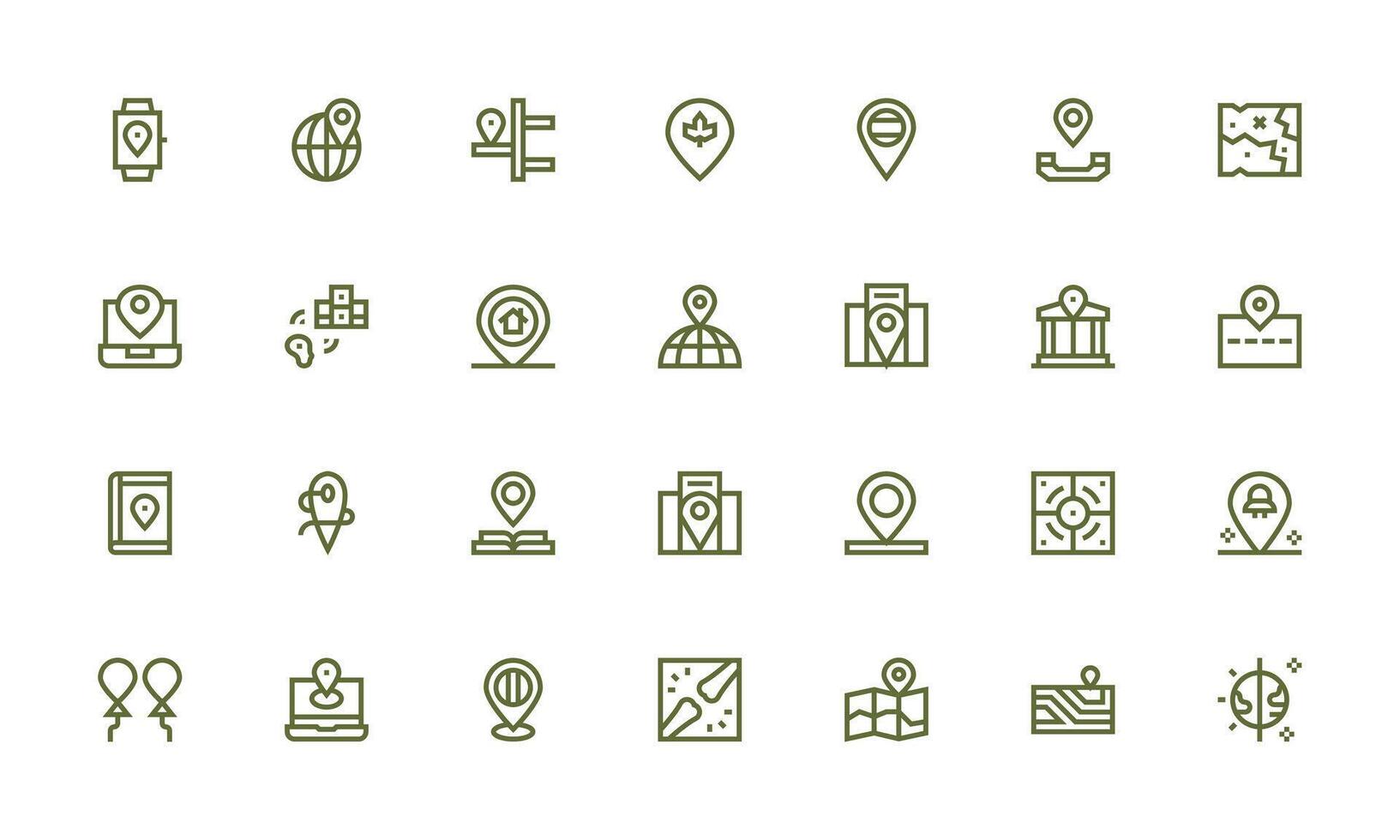 28 Bold Line Icons for Coordinates Graphics Reliable Icons for All Interfaces vector