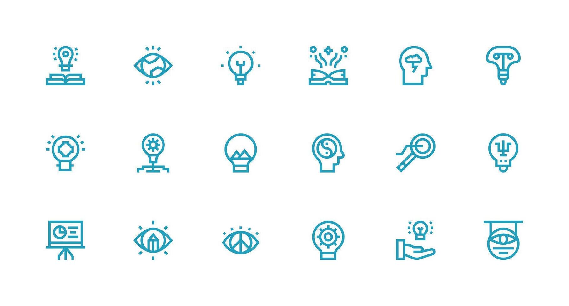 Insight Icon Set with 18 Strong Stroke Line Graphics User Interface Icons for Digital Products vector