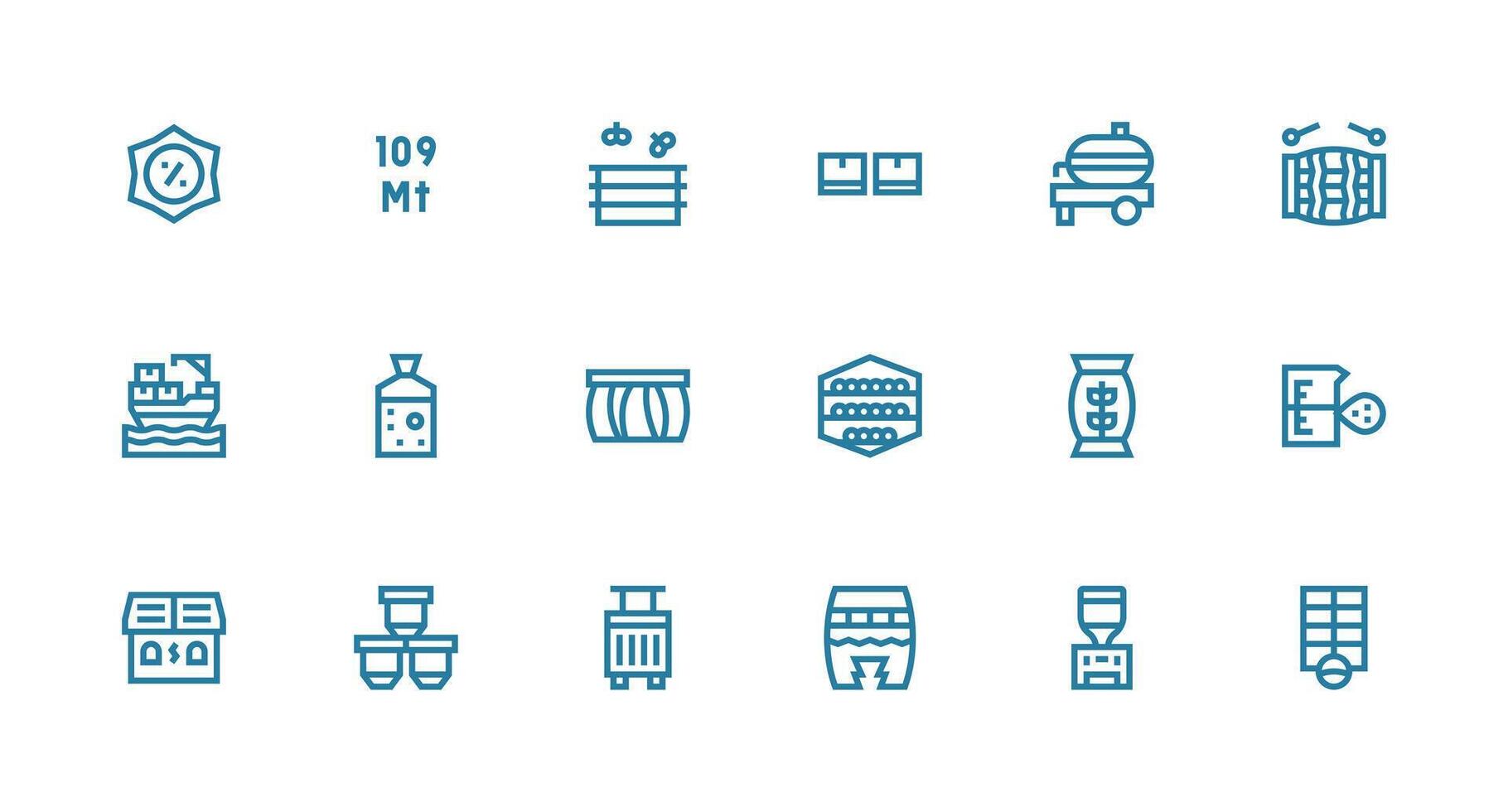 Bulk Icon Collection with 18 Strong Stroke Line Designs Minimal Icon Set for Interface Projects vector