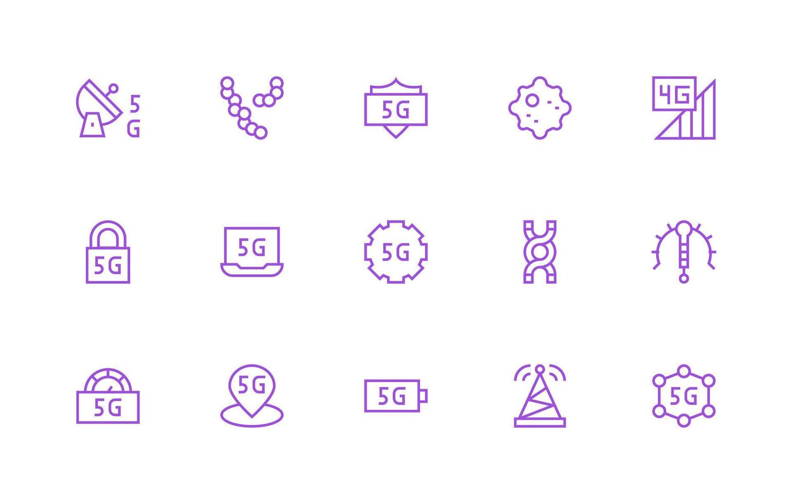 Cellular Icon Collection with 15 Regular Line Designs Well-Structured Icons for Creative Use vector