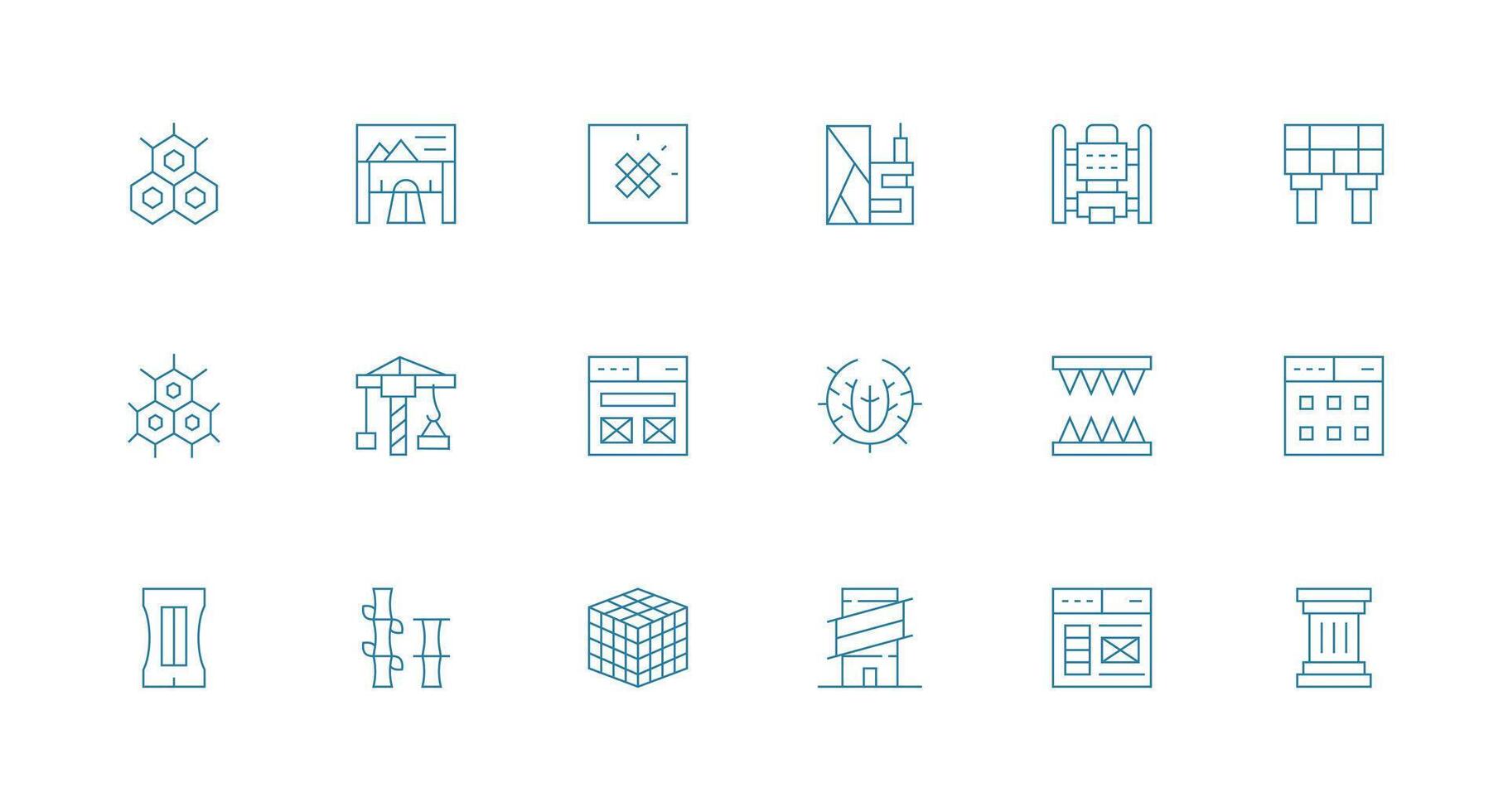 18 Icons for Framework in Minimal Line Format Minimal Icon Pack vector