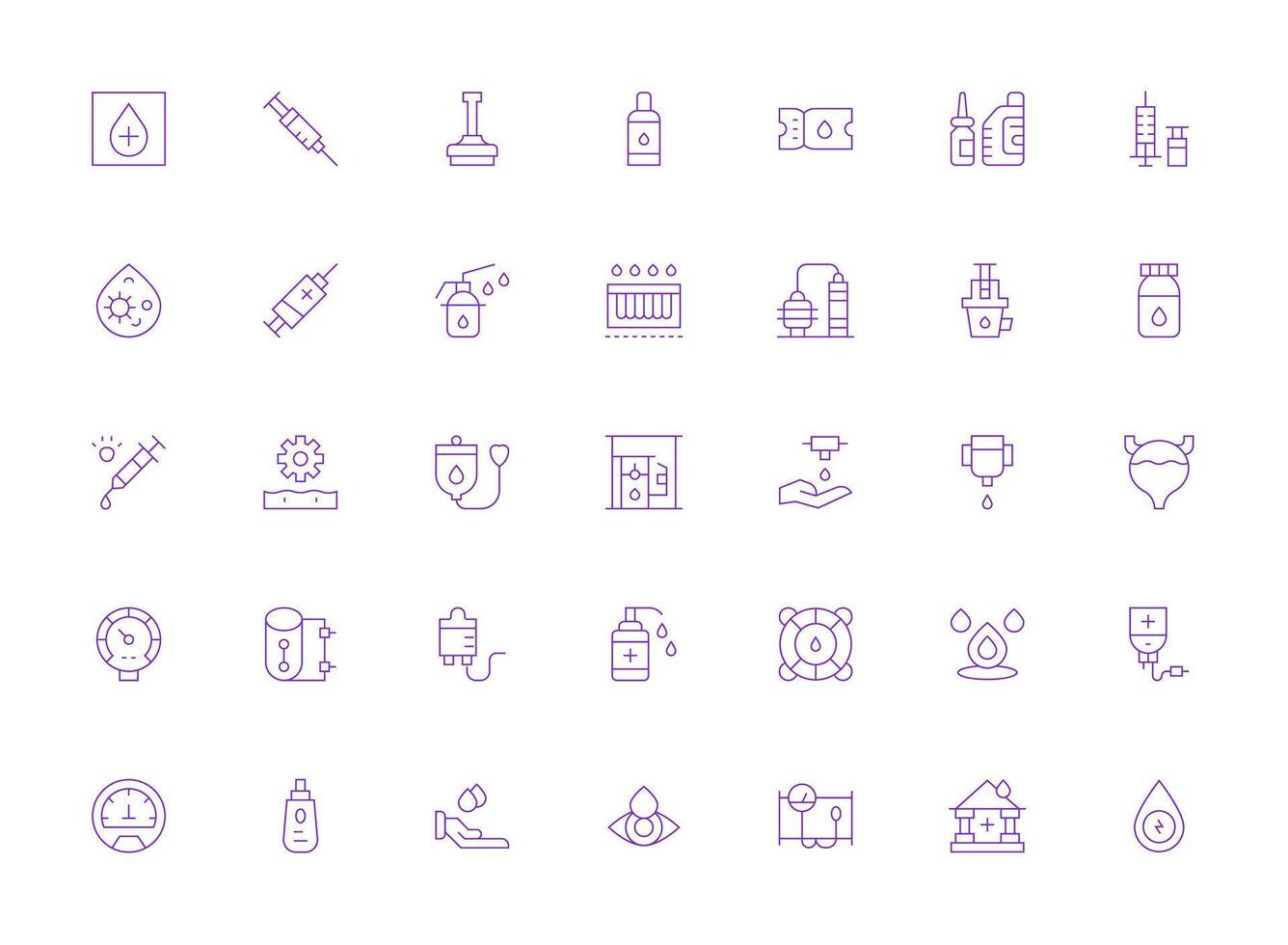Fluid Icon Set with 35 Light Line Graphics Scalable Icons for Cross-Platform Interfaces vector