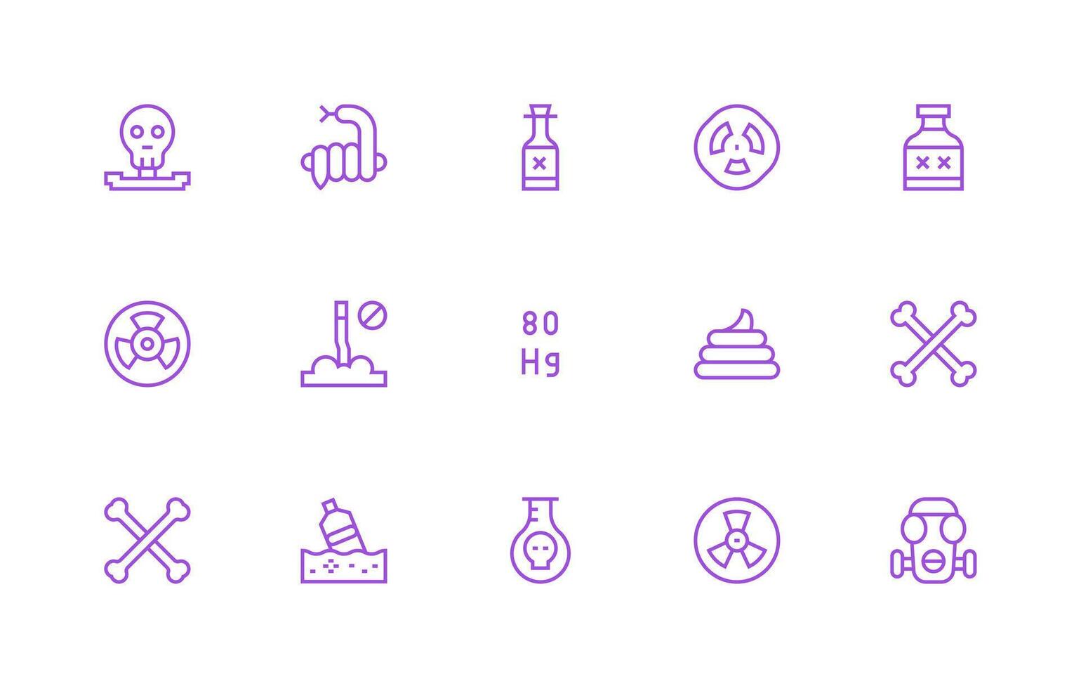 Toxic featuring 15 Icons in Regular Line Design Multi-Style Icon Collection vector